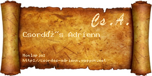 Csordás Adrienn névjegykártya
